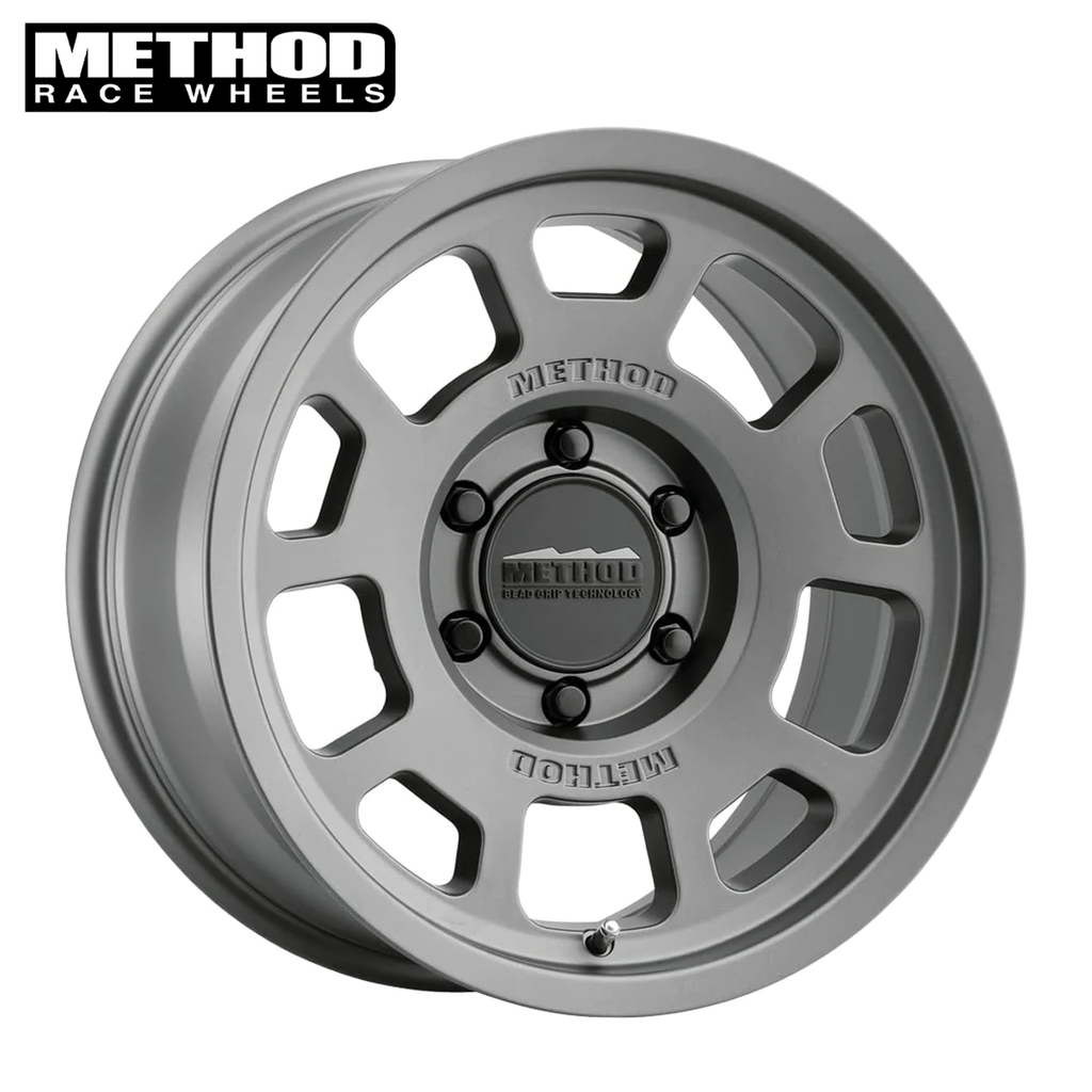 Method MR705,  17x8.5, 0mm Offset, 6x5.5, 106.25mm Centerbore, Matte titanium Gmc,Y61,Fj