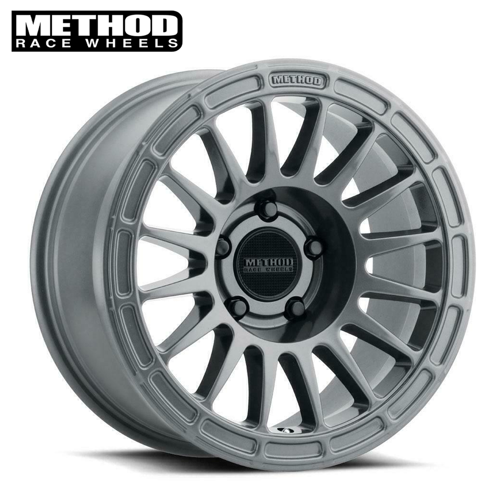 Method MR314, Jeep Wrangler/Gladiator 17x8.5, 0mm Offset, 5x5, 71.5mm Centerbore, Gloss Titanium