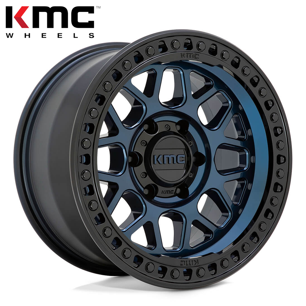 KMC WHEELS GRS MIDNIGHT BLUE W/ GLOSS BLACK LIP 17"(8.5/6X139.7/0) Gmc,Fj