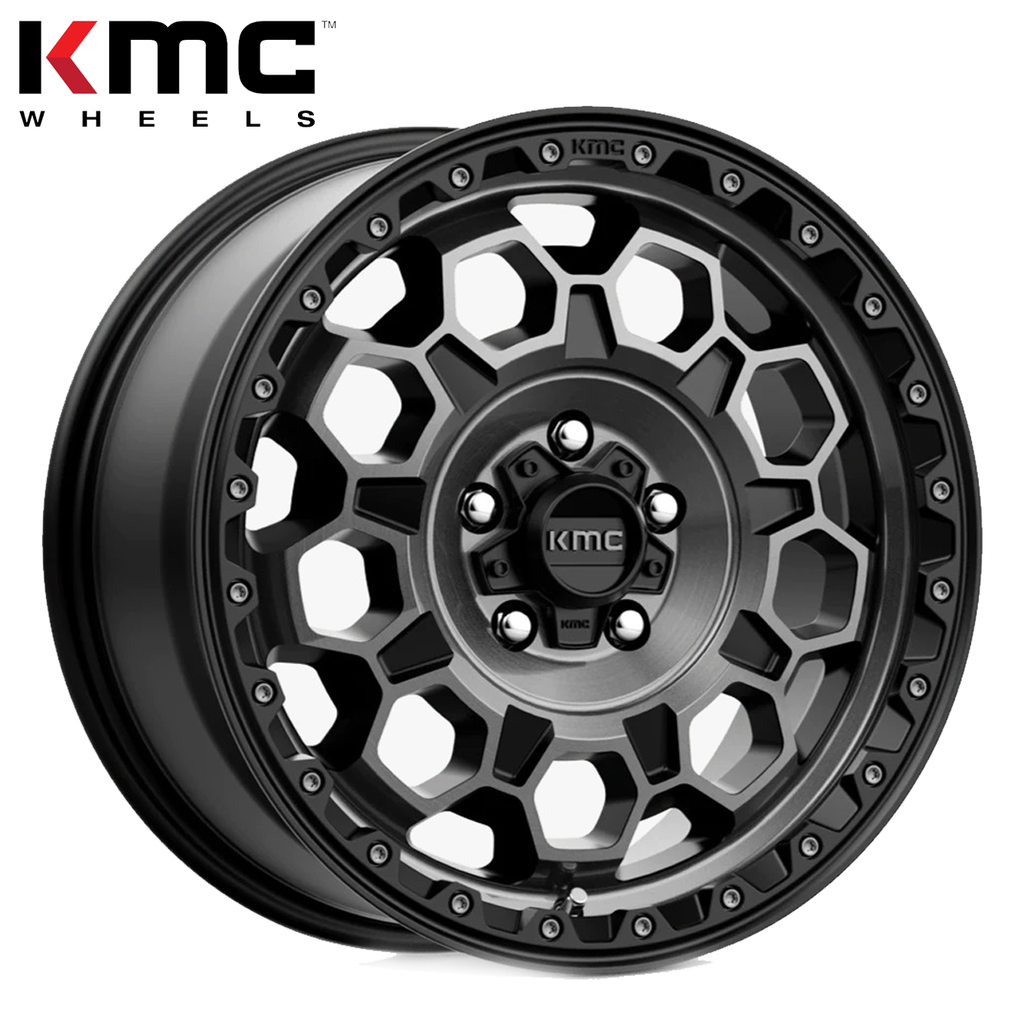 KMC WHEELS TREK SATIN BLACK W/ GRAY TINT 17"(8.5/6X139.7/0) Gmc,Fj