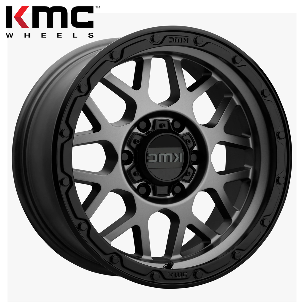 KMC WHEELS GRENADE OFF-ROAD MATTE GRAY W/ MATTE BLACK LIP  17(8.5/6X139.7/0) Gmc,Fj