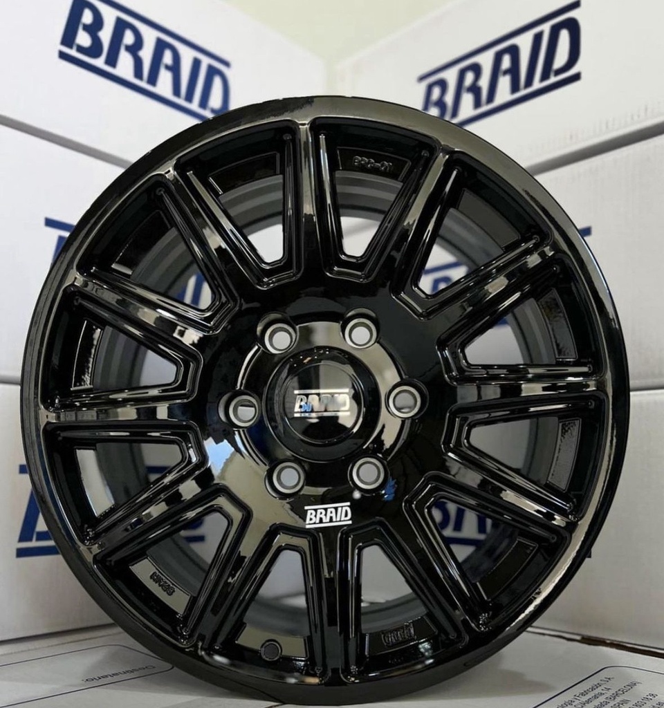 BRAID BPC-01 7.5"X17" TOYOTA LC300 BLACK SHINY 6X139.7X95.1 E.T. 30