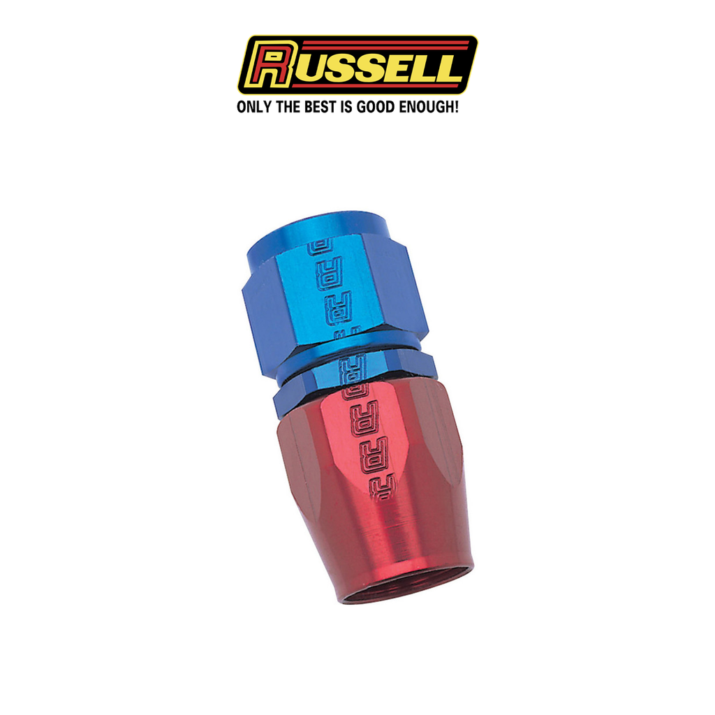 Russell Red/Blue Anodized Aluminum -4AN Straight Hose End