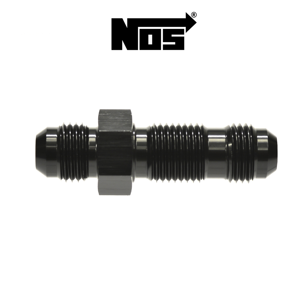 NOS Black -8AN Straight Bulkhead Fitting