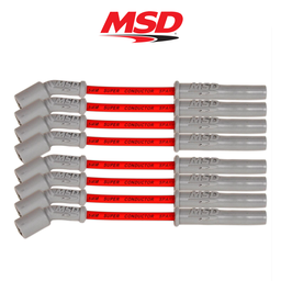 [33829] MSD Spark Plug Wire Sets, 8.5mm Super Conductor, Assembled, Spiral Core, Red Wire, Cadillac, Chevy, GMC, Small Block Gen V, Set LT engine