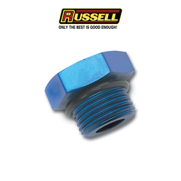 [660260] Russell Blue Anodized Aluminum -4AN Straight Thread Plug Adapter (copy)